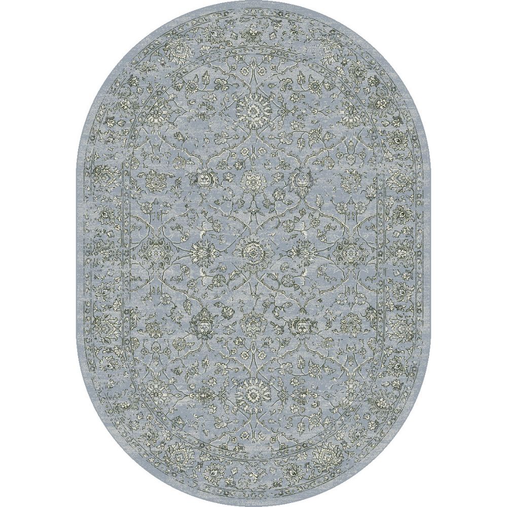 Dynamic Rugs 57136-4646 Ancient Garden 2.7 Ft. X 4.7 Ft. Oval Rug in Steel Blue/Cream
